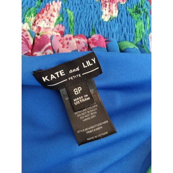 Kate & Lily Floral Maxi Dress Stretch Mesh Knit Surplice - Picture 10 of 10